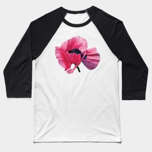 Pink Poppy Closeup Baseball T-Shirt